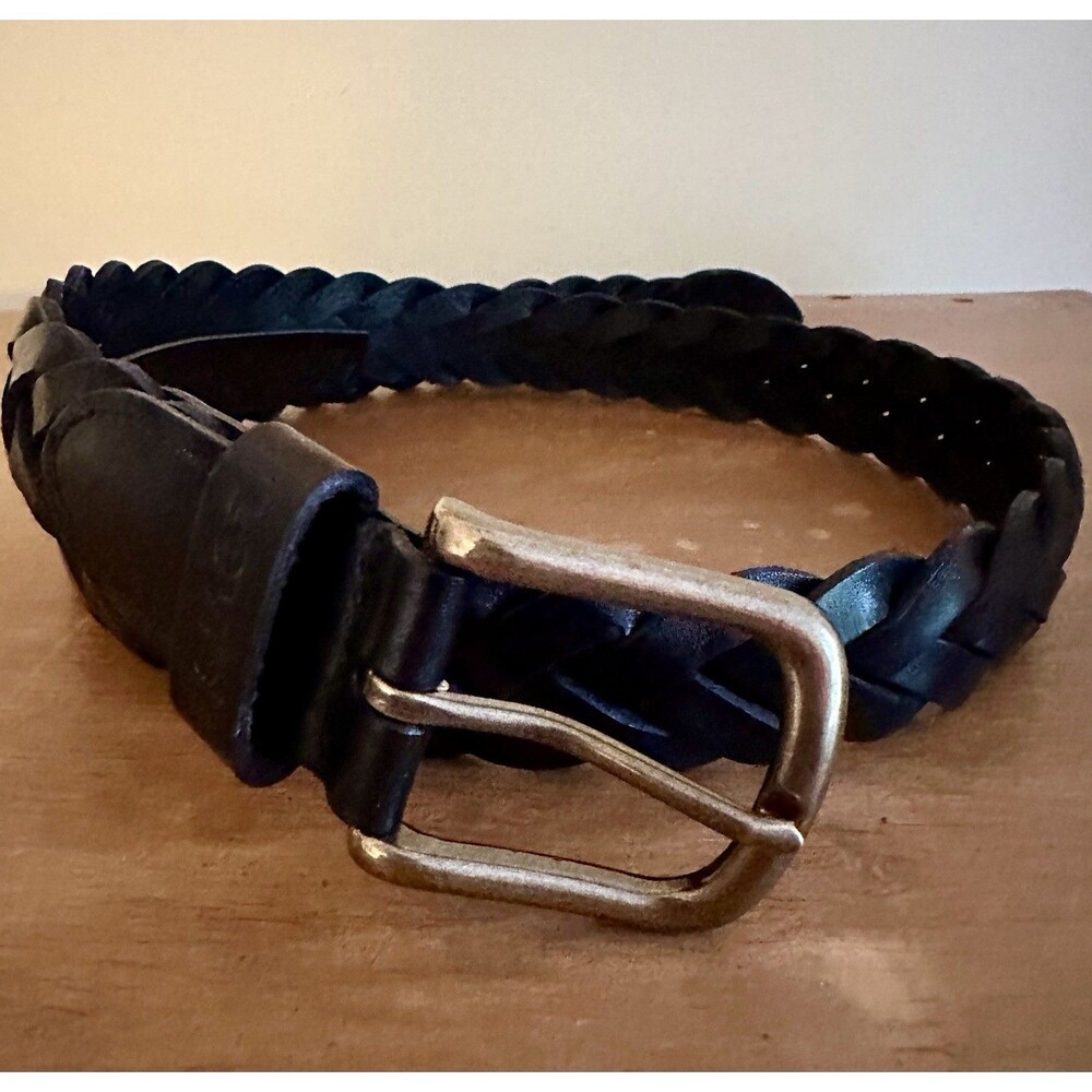 Levis 100% FULL GRAIN BOVINE LEATHER Belt Size 43 L XL BRAIDED BELT BRASS BUCKLE